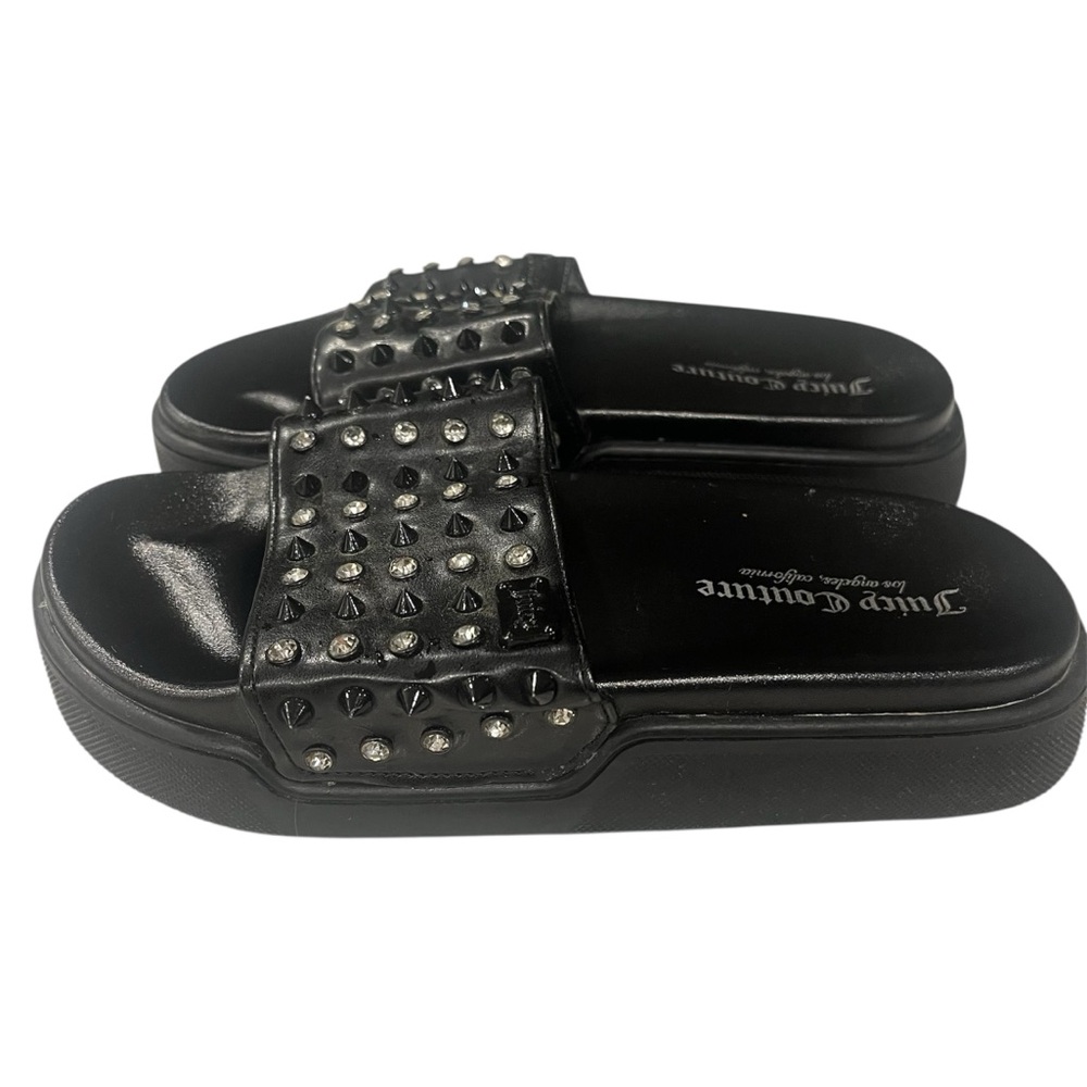NWOT: Juicy Couture rhinestone and stud platform slides, Size 7